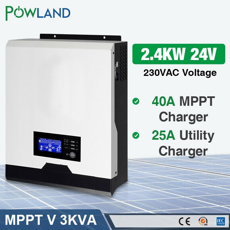 2400W Solar Inverter 220V 40A MPPT 3Kva 24Vdc Pure Sine Wave Off Grid Inverter