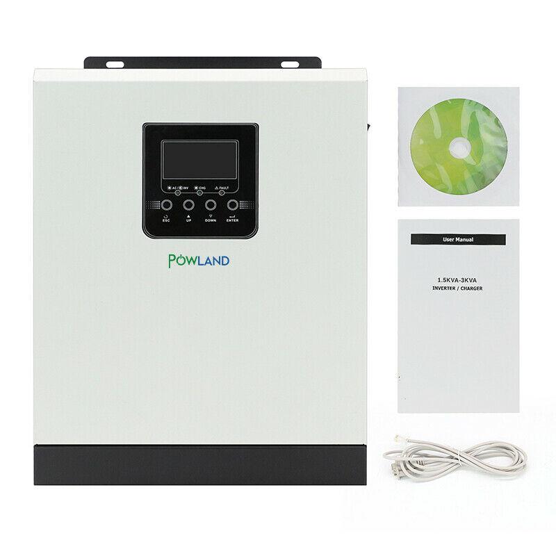 Solar Inverter 3kva Pure Sine Wave 24V 220V Hybrid Inverter Built-in 50A PWM Sol