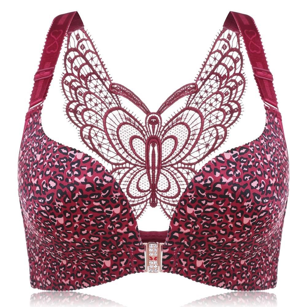 Butterfly Embroidery Front Closure Wireless Adjustable Gather Soft Bras for sale in Nigeria