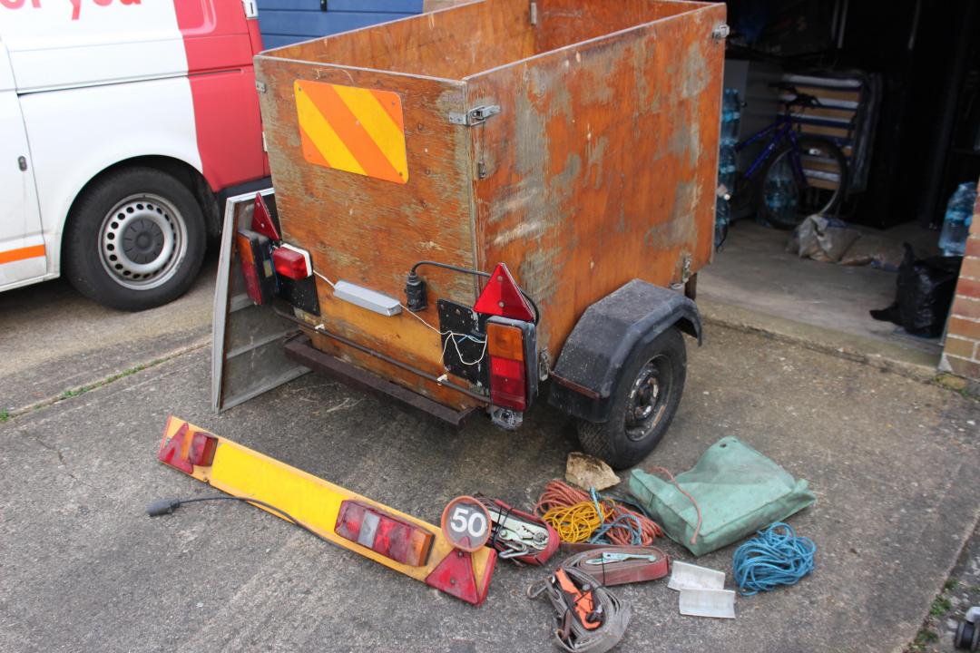 Car & Camping Trailer with Cover and ratchet strap