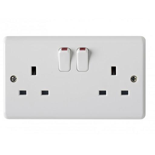 MK Y0433 2 Gang DP Switched Twin Socket 13A