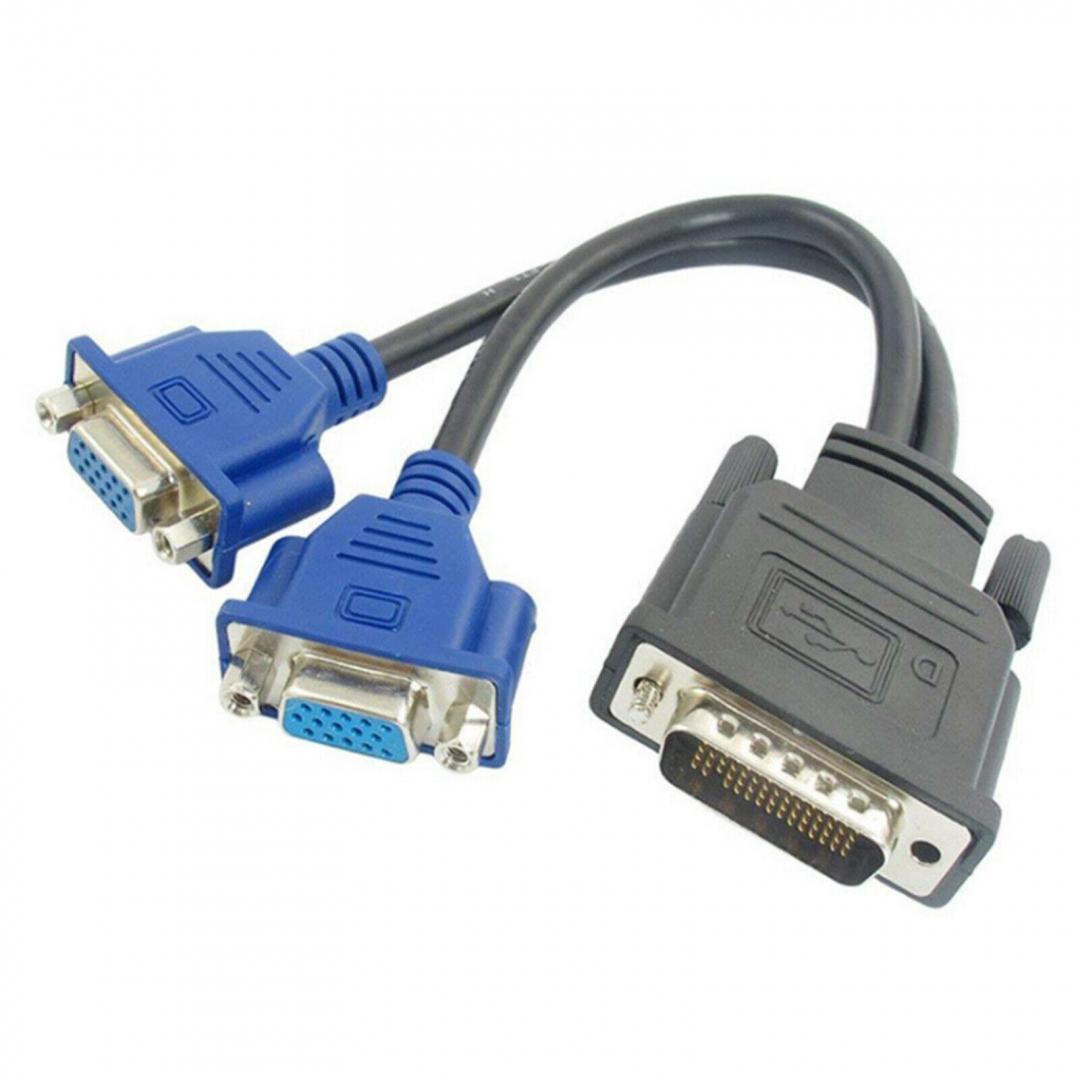 Dual Monitor Splitter Cable - DMS-59 Pin Male to 2 VGA 15 Pin Female Splitter Adapter Cable For sale in Nigeria