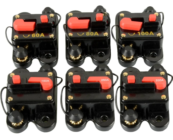 12V-24V DC 60A 80A 100A 150A 200A 250A 300A Solar System Waterproof Battery Circuit Breaker Reset Fuse Inverter