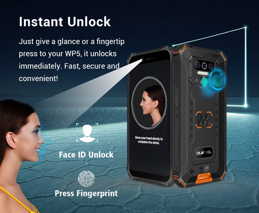 OUKITEL WP5 4G Rugged Smartphone 8000mAh Battery 5.5 Inch 3 Rear Camera Android 9.0 3GB RAM 32GB - Sales In Nigeria
