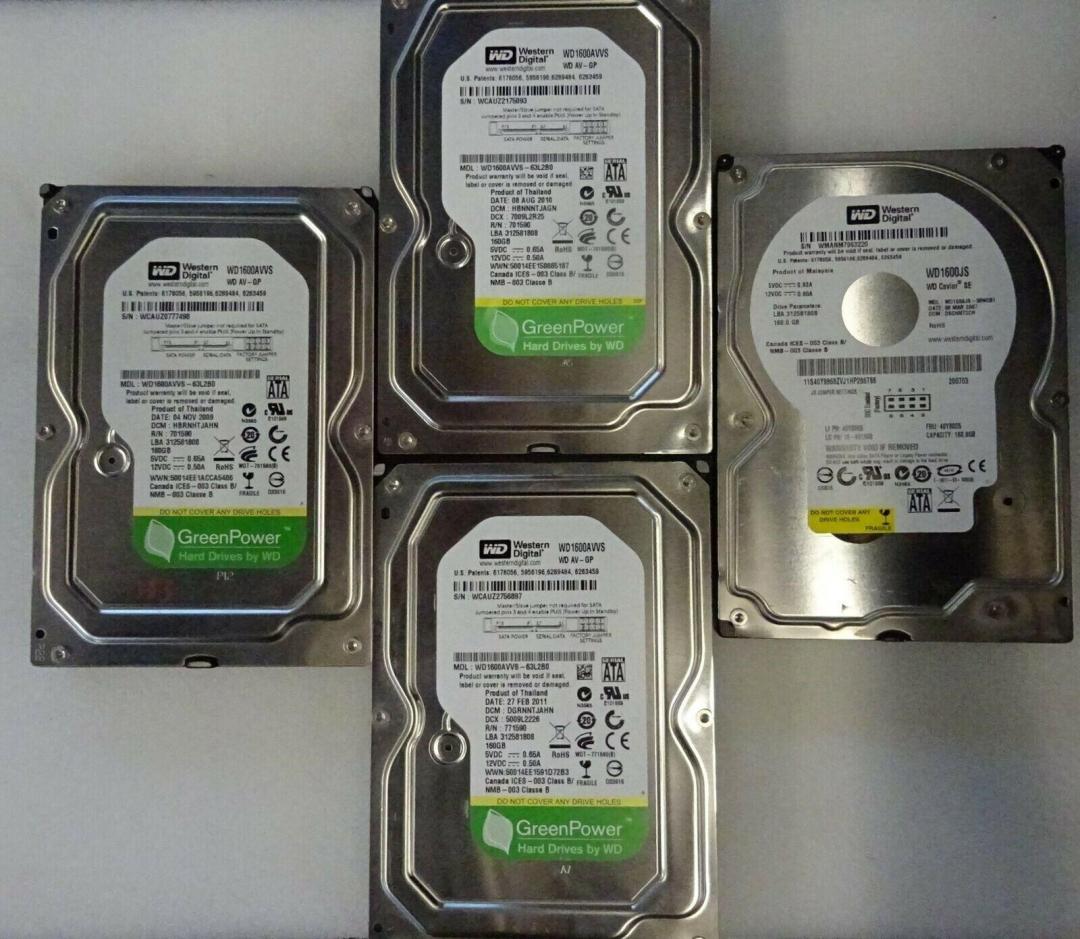 4x Job Lot Of Mixed Brand PC Computer Hard Drive 160GB Disk SATA 3.5" HDD