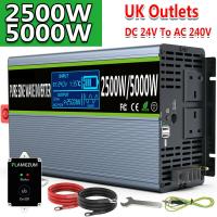 2500W 5000W(Surge) DC 24V To AC 240V PURE SINE WAVE Power Inverter Truck Camping