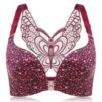 Butterfly Embroidery Front Closure...
