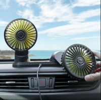 USB 12V 24V All-round Adjustable Car Air Cooling Double Head Fan Low Noise Car Car Cooler Air Fan Car Fan