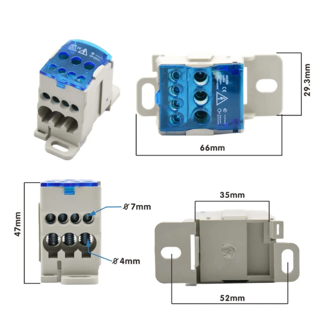 Din Rail Distribution Box Block One In Multiple Out UKK Power Universal Electric Wire Connector Junction Box Terminal Block